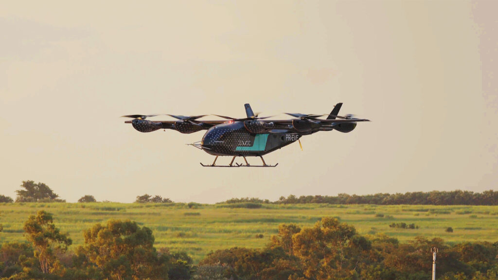 "Carro voador" da Eve atinge 50 voos de teste e avança rumo à certificação