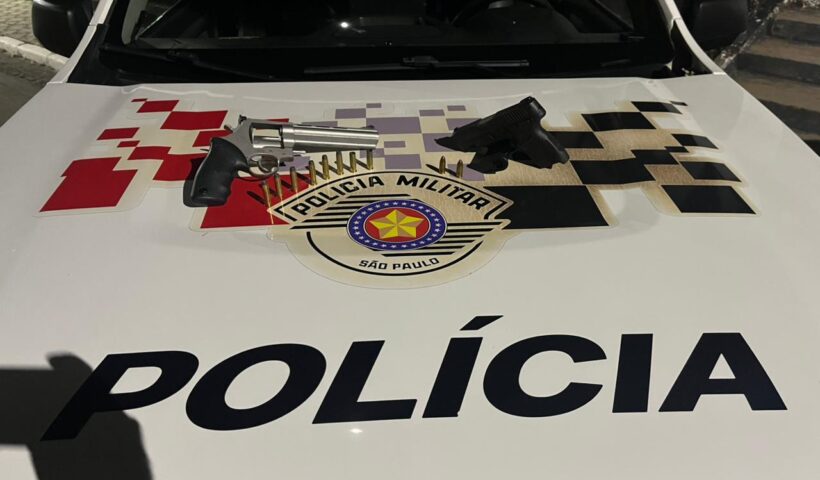 Armas apreendidas durante discussão familiar em Caçapava