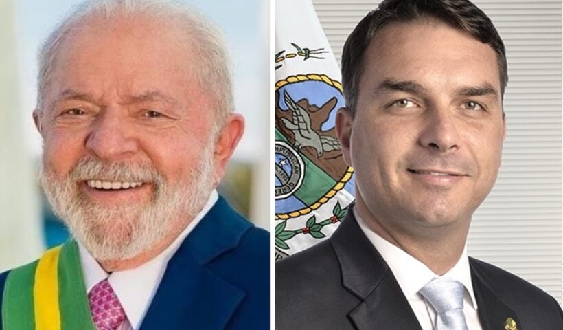 lula e flávio bolsonado em capa de matéria sobre Pesquisa Quaest