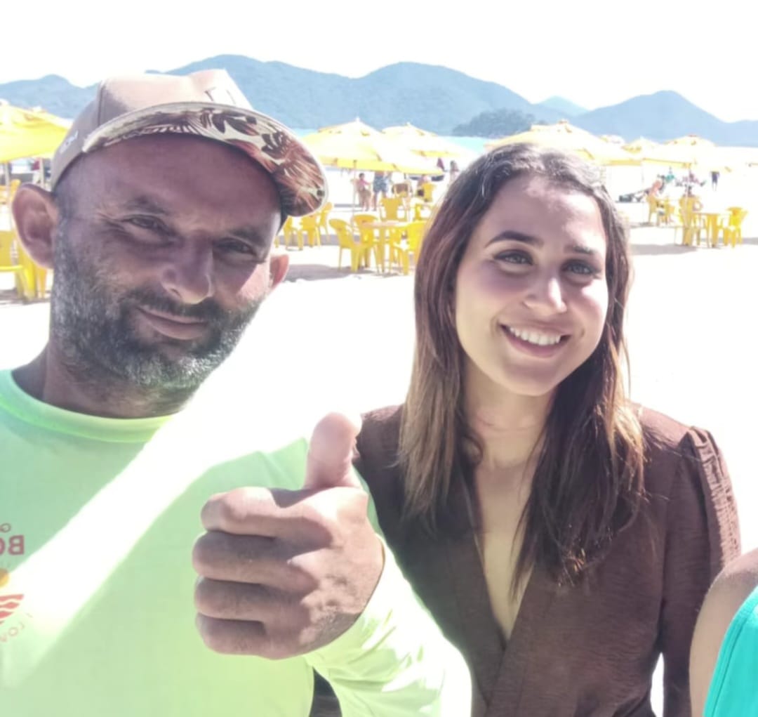 O encontro entre ambos aconteceu na Praia da Maranduba, em Ubatuba, no Litoral Norte