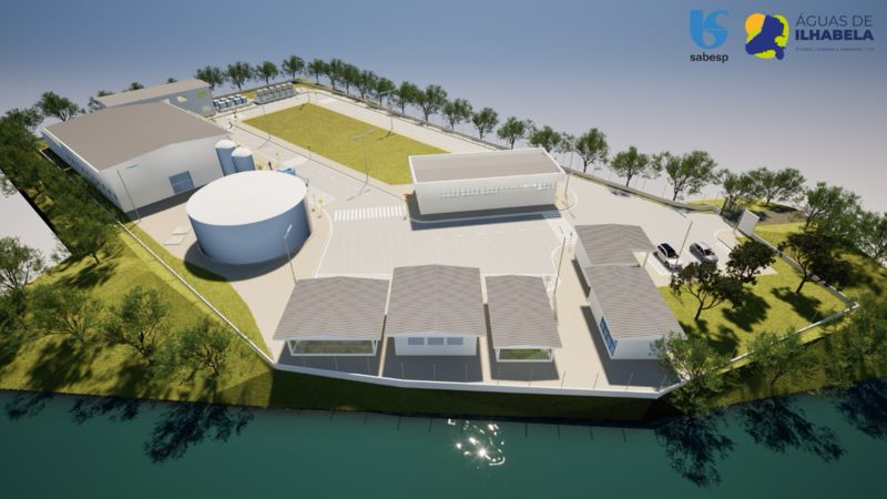 Obra compreende a implantação de sistemas de bombeamento, tubulações e reservatórios, elevação, adução, reservação da água bruta, tratamento e reservação da água tratada, doce e potável
