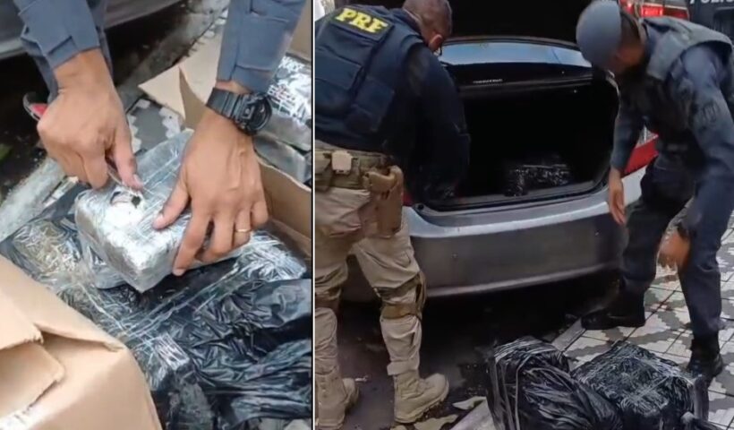 PRF apreende 102 kg de cocaína após perseguição na Dutra, em Taubaté