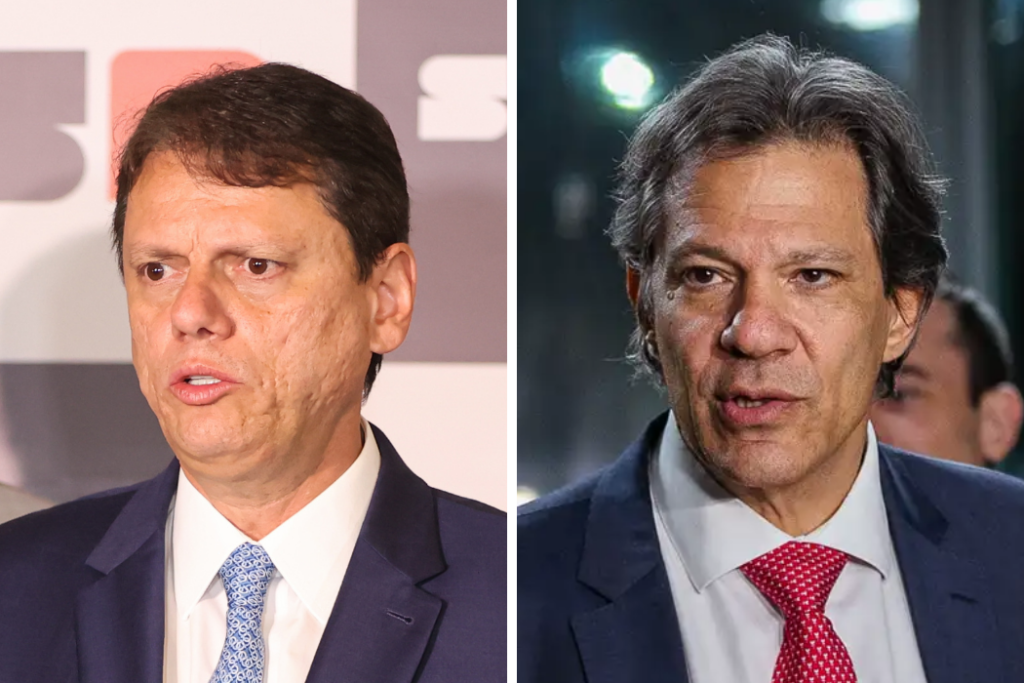 Pesquisa do Paraná Pesquisas mostra Tarcísio na liderança da corrida pelo governo de São Paulo em 2026, mas com vantagem menor sobre Haddad.