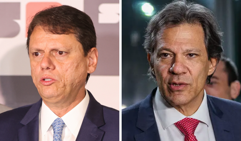 Pesquisa do Paraná Pesquisas mostra Tarcísio na liderança da corrida pelo governo de São Paulo em 2026, mas com vantagem menor sobre Haddad.