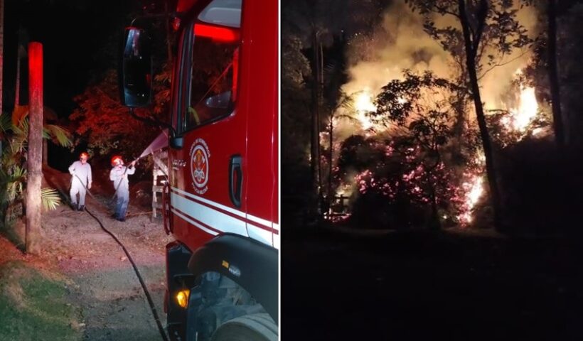 Incêndio em vegetação atinge Morro do Santo Antônio, em Caraguá