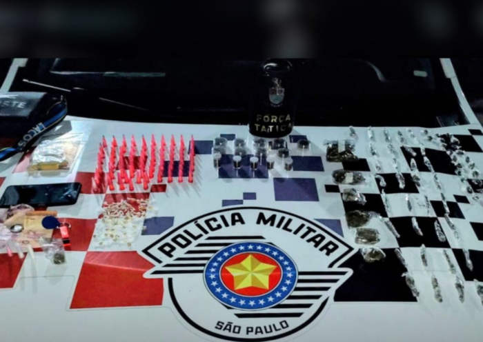 Polícia Militar prende homem por tráfico de drogas no Jardim Minas Gerais, em São José dos Campos, e apreende maconha, cocaína e crack.