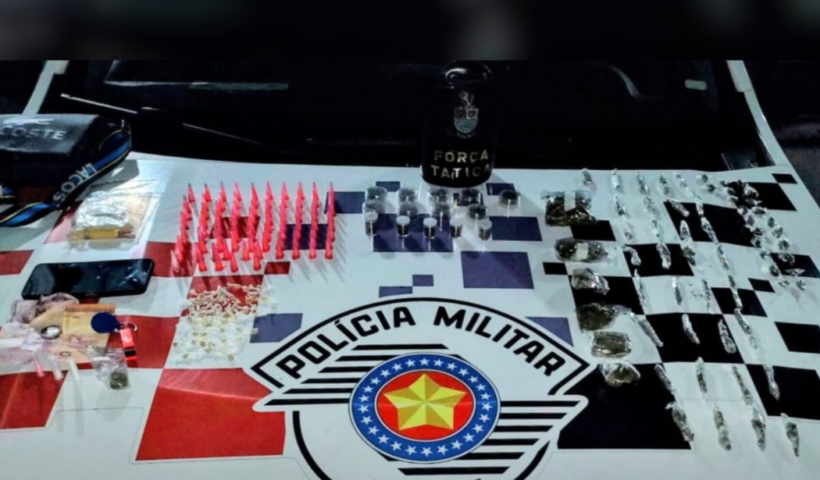 Polícia Militar prende homem por tráfico de drogas no Jardim Minas Gerais, em São José dos Campos, e apreende maconha, cocaína e crack.