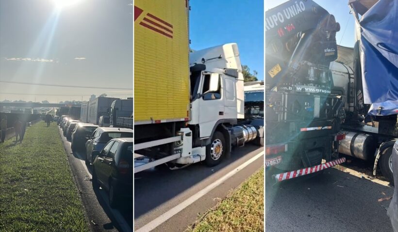URGENTE: Engavetamento provoca interdição total da Dutra em São José dos Campos
