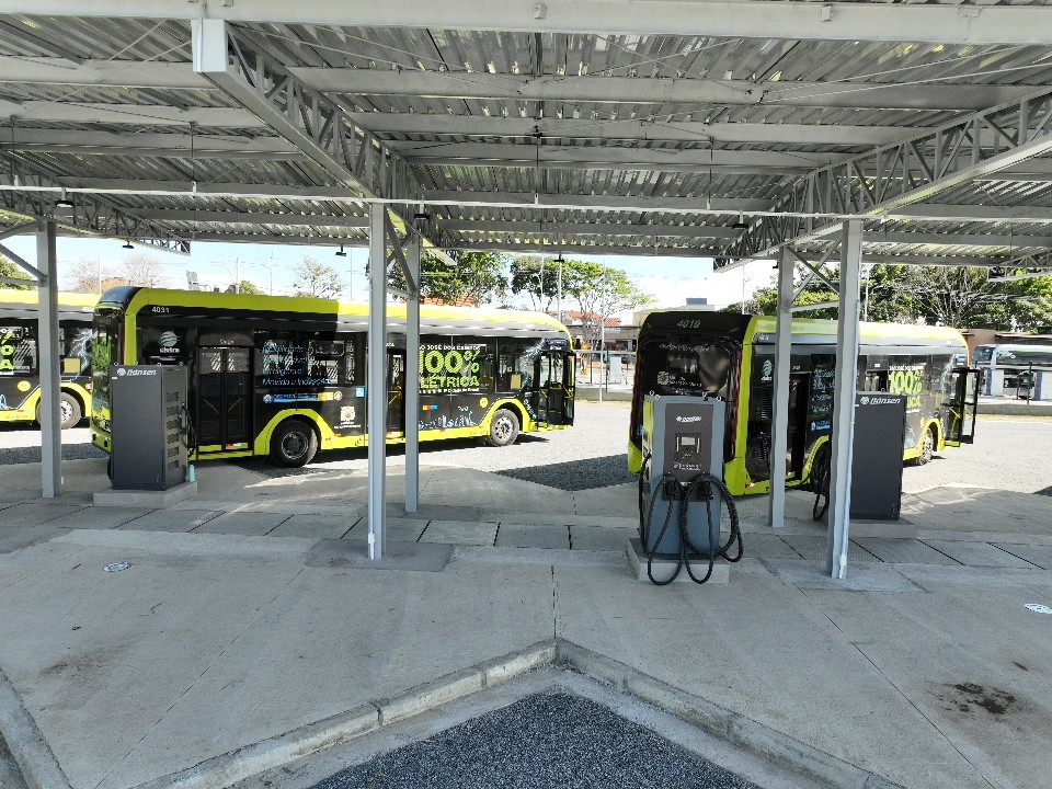estação de recarga dos ônibus elétricos de São José dos Campos
