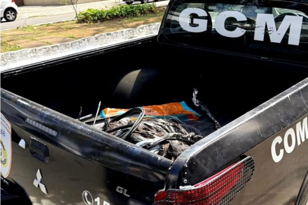 GCM localiza dois suspeitos de furto de fiação em Taubaté e apreende 30 metros de cabos. Um ferro-velho também foi fechado durante a ação.