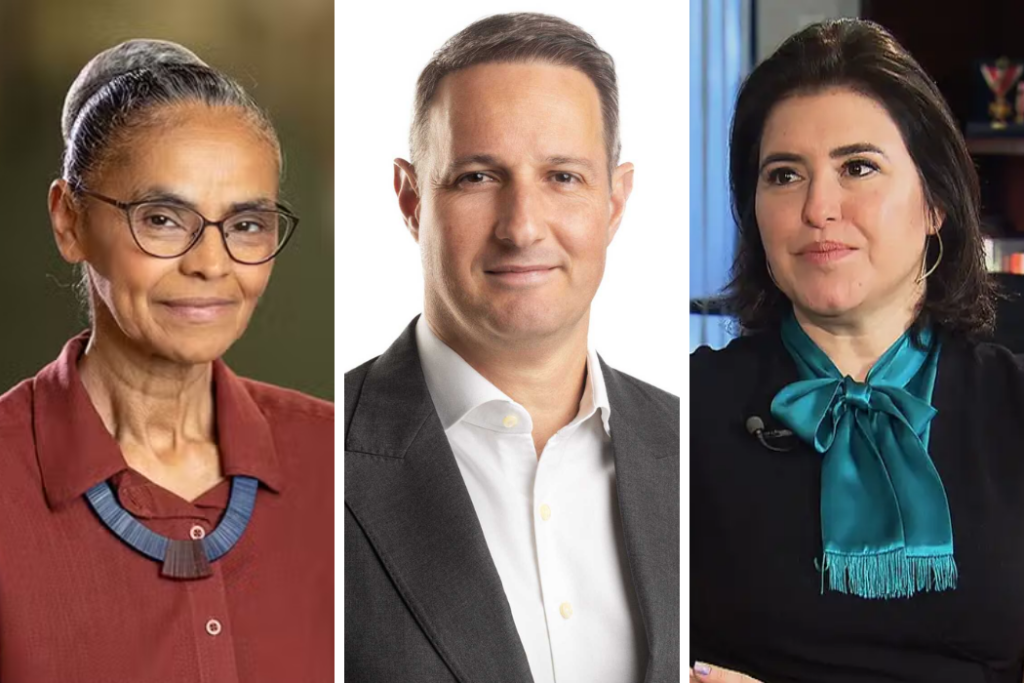 Pesquisa Quaest mostra Marina Silva e Guilherme Derrite com 14% e Simone Tebet com 12% na disputa pelas duas vagas ao Senado por São Paulo.
