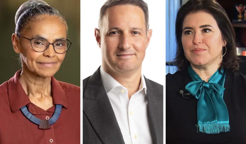 Pesquisa Quaest mostra Marina Silva e Guilherme Derrite com 14% e Simone Tebet com 12% na disputa pelas duas vagas ao Senado por São Paulo.