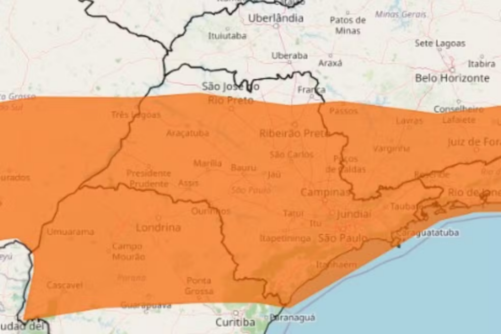 Inmet emite alerta laranja de tempestade para o Vale do Paraíba nesta quarta-feira (14), com chuva forte, ventos e risco de granizo.