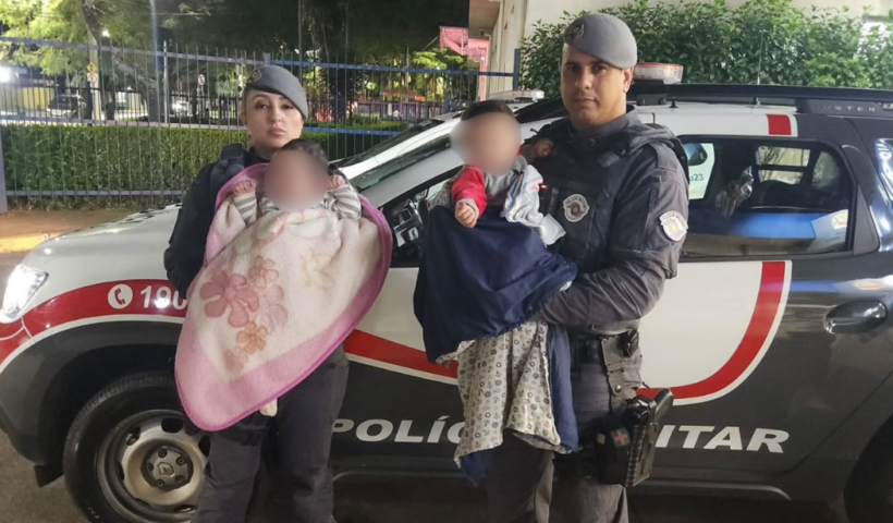 Gêmeos de 7 meses ficaram sozinhos em casa no Jardim Jussara, em São José dos Campos. A Polícia Militar resgatou as crianças e prendeu os pais.