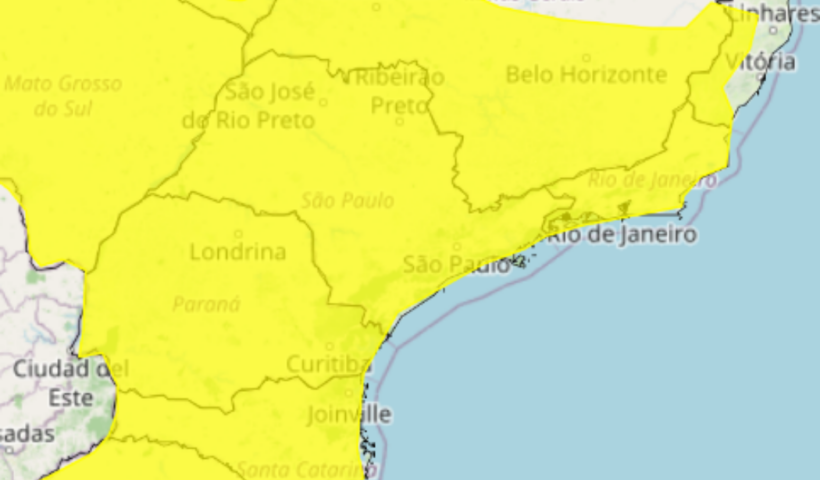 Inmet emite alertas de tempestade para o Vale do Paraíba entre quinta-feira (22) e sábado (24), com previsão de chuva forte, ventos e granizo.