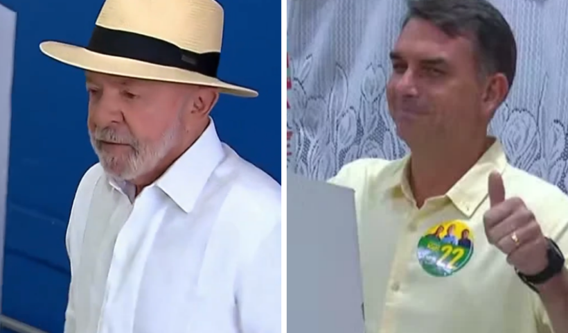 Lula e Flávio Bolsonaro votam no primeiro turno das Eleições 2026 e comentam a disputa pela Presidência da República neste domingo (4).