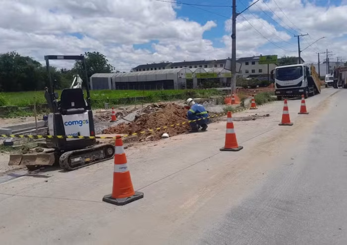 Vazamento de gás interdita trecho de avenida em Jacareí. Foto: Andressa Lorenzetti/TV Vanguarda